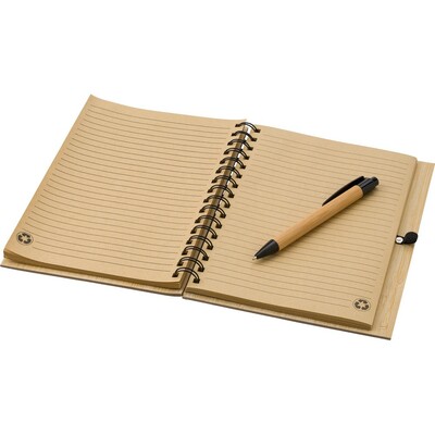Cahier bambou A5, stylo bille