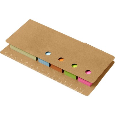 Marque-pages, règle (13 cm), 4 différentes petites notes autocollantes (100 pcs) et 1 ensemble de plus grandes notes collantes, y compris stylo bille