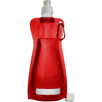 Foldable water bottle 420 ml with carabiner clip