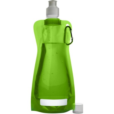 Foldable water bottle 420 ml with carabiner clip