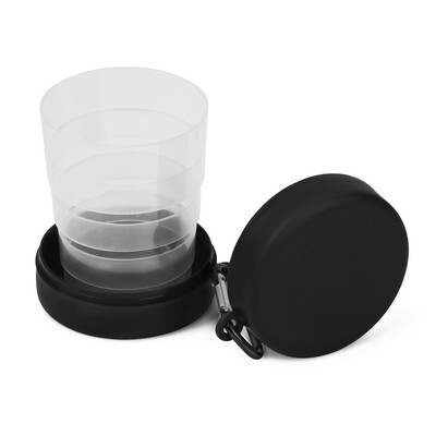 Faltbarer Reisebecher 220 ml mit Karabinerhaken