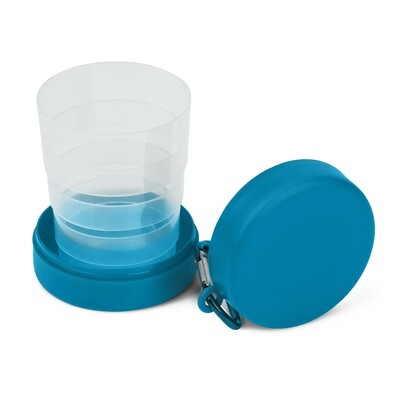 Faltbarer Reisebecher 220 ml mit Karabinerhaken