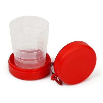 Faltbarer Reisebecher 220 ml mit Karabinerhaken