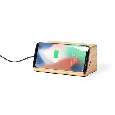 Wireless Lautsprecher aus Bambus 3W, Wireless Ladegerät 10W
