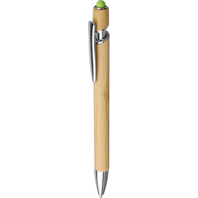 Stylo à bille en bambou, stylo tactile